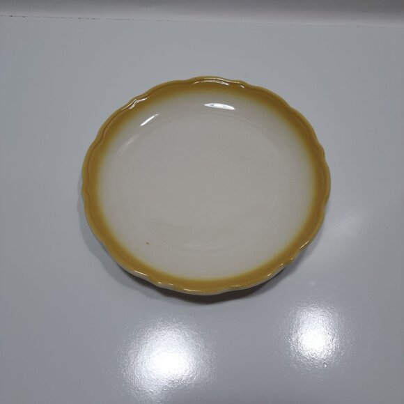 Syracuse China Beige White Side Plate Scalloped Edge Vintage Durable Ceramic - Picture 1 of 6